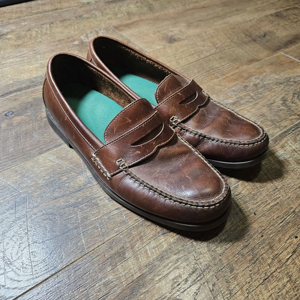 Dexter Men’s Penny Loafers Size 12M Brown Leather Slip On Moc Toe Dress Shoes